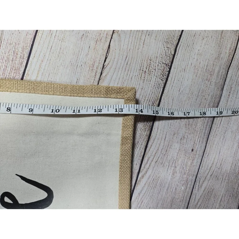 Bride Burlap tote bag closure‎ canvas handle